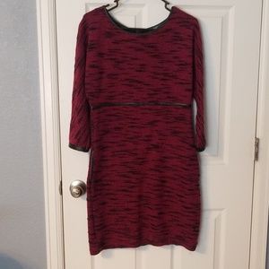 Tart Fuscia and Black Long Sleeve Dress